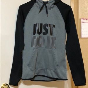 Gray and Black Nike Hoodie